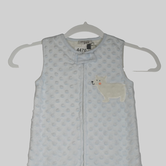 Chick Pea Sleep Sack 9-12 Months Minky Wearable Blanket Light Blue Raised Dots - Picture 2 of 6